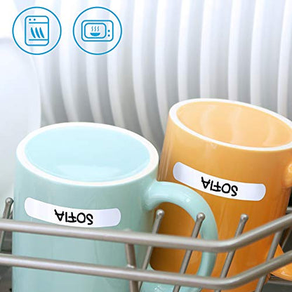 50 Personalized Adhesive Labels to Mark Objects 2.3 x 0.4 in. Waterproof Stickers to Mark School Supplies, Books, kindergartens Goods, Summer Camps, Children's Toys, etc. - color: White