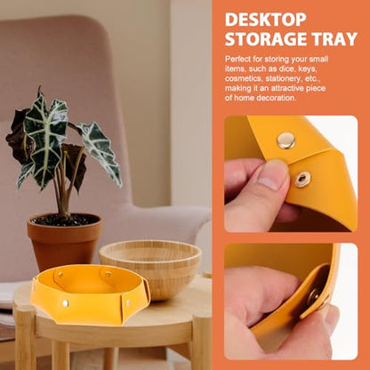 BESPORTBLE Foldable PU Dice Tray Large Capacity Portable Dice Storage Plate Lightweight Tabletop Organizer for RPG Games and Home Use