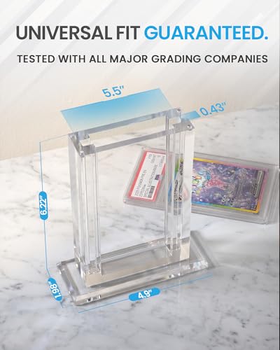 Acrylic Graded Card Display Stand 3 Pack - PSA Slab Display Graded Card Holder Compatible with PSA, BGS, TAG, ACE