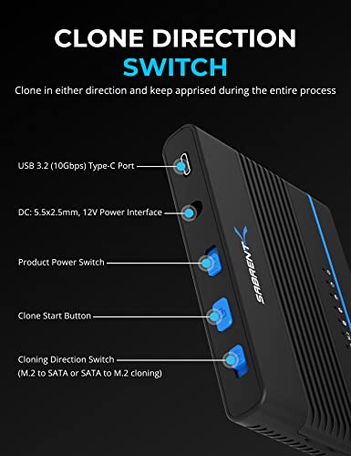 SABRENT USB-C M.2 NVMe + 2.5/3.5in SATA SSD/HDD Adapter (DS-UCMH) | USB 3.2 Type-C; connects M.2 PCIe NVMe and 2.5"/3.5" SATA drives to USB - style: 2.5/3.5" SSD/HDD/M.2 NVMe SSD Converter