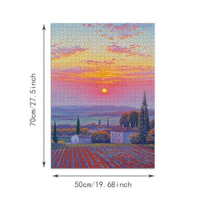 Puzzle for Adults 1000 Pieces, Sunset Field Puzzle, Challening Impossible Difficult Hard Fun 1000 Pieces Jigsaw Puzzles for Adults Family with Letters on Back - color: Sunset Field 1000 Pieces