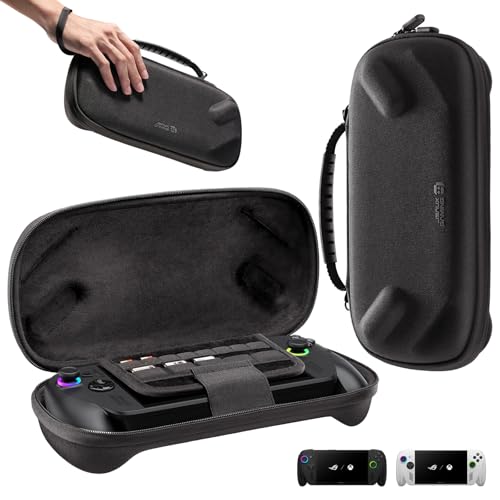 JSAUX Carrying Case for ROG Xbox Ally/Ally X (2025), Slim, Compact, BG0135 | Hard Shell, Felt Exterior, Soft Lining, Joystick Protection, SD & microSD Card Slots, for ROG Xbox Ally X/ROG Xbox Ally 2025 - color: Black_Compact