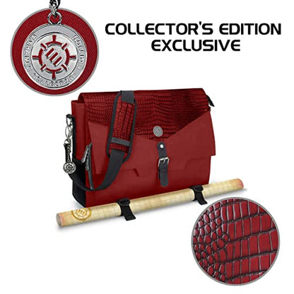ENHANCE Collector's Edition RPG Player's Essentials DnD Bag - Dragon Hide Exterior Messenger Bag Fits 2-4 Books, Binders, Dice & Accessories, with 17 inch Laptop Slot, Battlemap Straps (Dragon Red) - color: Dragon Red