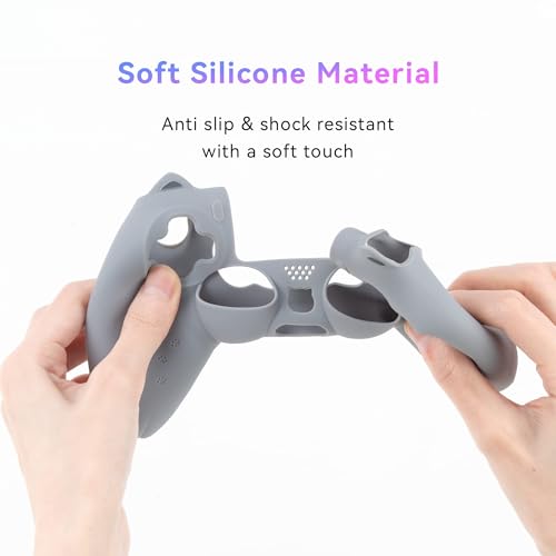 GeekShare Cat Paw PS4 Controller Skin Anti-Slip Silicone Skin Protective Cover Case for PS4 Wireless Controller -- Grey - color: Grey
