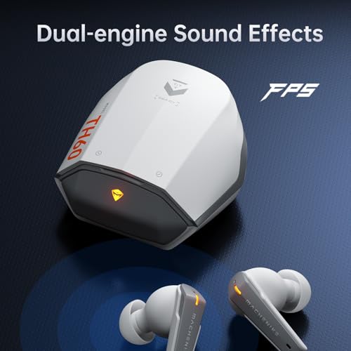 Machenike TH60 Gaming Wireless Earbuds, Ultra-Low Latency, Active Noise Cancelling Mic, Dual Mode 2.4Ghz & Bluetooth, 36-Hour Battery Life, IPX5 Waterproof, Hi-Fi Sound, VR, Switch, Pc, Phone