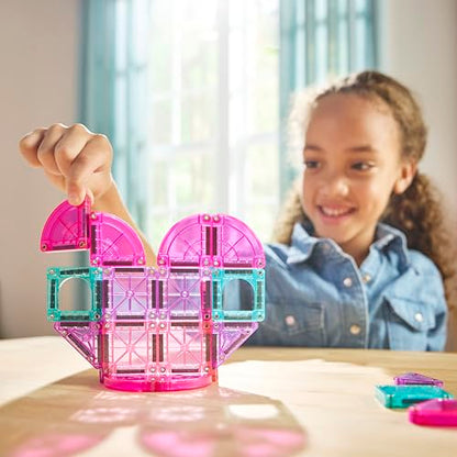 MAGNA-TILES microMAGS 26-Piece Heart to Heart Travel Set, The Original Magnetic Building Brand - style: Heart to Heart