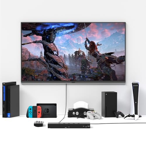 5 Way HDMI Switch 4k@60Hz HDMI Switcher 5 in 1 Out HDCP 2.0 Manual HDMI 2.0 Hub Supports 3D Compatible with Nintendo Switch/Switch OLED/Xbox/ PS5/4/3 Blu-Ray Player Fire Stick Roku Apple TV Chromeca - size: HDMI Switch 5 Port 4K