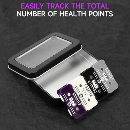 SIXPOINTS 4PCS Twin Digits Life Counters Health Tracker Compatible with Magic The Gathering Commander Deck, LCG/RPG/D&D/MTG/CCG/TCG Gaming Table Games - color: 4pcs Color Mixed-b)