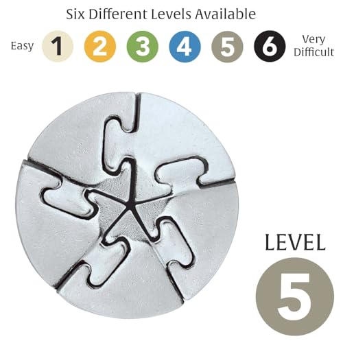 BePuzzled | Spiral Hanayama Metal Brainteaser Puzzle Mensa Rated Level 5, for Ages 12 and Up