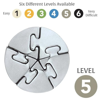 BePuzzled | Spiral Hanayama Metal Brainteaser Puzzle Mensa Rated Level 5, for Ages 12 and Up