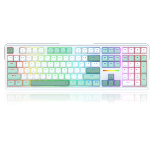 Redragon K745 HE Rapid Trigger Gaming Keyboard, 8K Wired Mechanical Keyboard w/Next-Gen UltraMag 100% POM Silky Magnetic Switch, Dual-Module Floating Patent Structure Design, 5-Layer Noise Dampening - color: Jade Cloud (HE Version), size: 108 Keys