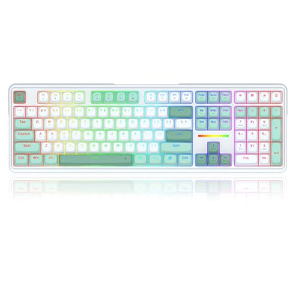 Redragon K745 HE Rapid Trigger Gaming Keyboard, 8K Wired Mechanical Keyboard w/Next-Gen UltraMag 100% POM Silky Magnetic Switch, Dual-Module Floating Patent Structure Design, 5-Layer Noise Dampening - color: Jade Cloud (HE Version), size: 108 Keys