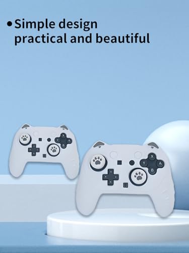 Case for Nintendo Switch 2 Pro Controller,UYRUREL Premium Sillence Material,Shock-Absorbing and Anti Drop Protection Soft Shell,with Stickers and Thumb Grips,Gray. - color: Gray