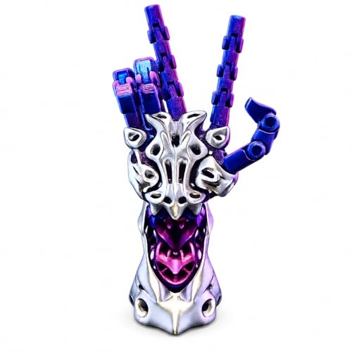 3D Printed Robotic Hand Controller Stand - Cyberpunk Mechanical Jewelry Display & Headset Holder - Futuristic Desk Decor Art Statue for Gaming Setup. (B-Blue) - color: B-Blue
