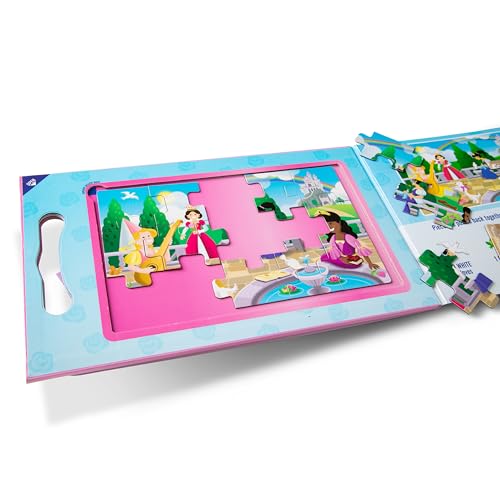 Melissa & Doug Take-Along Magnetic Jigsaw Puzzle Set – Princesses (2 x 15 Piece) Travel Activity Toy for Preschoolers and Kids Ages 3+ - size: 8.5 x 7.25 x 0.3 inches, style: Princesses