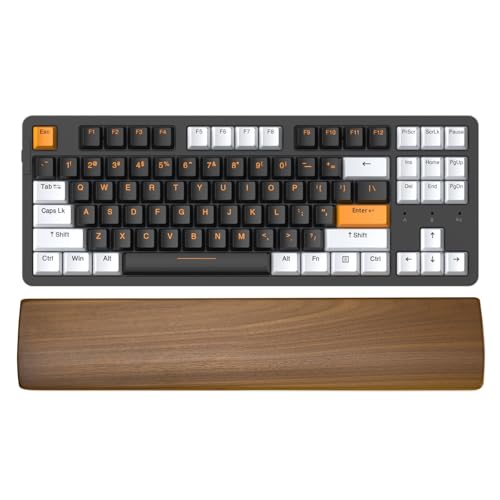 Ergonomic Wooden Wrist Rest Support for 87 Key Mechanical Keyboard | 14.2" fo TKL Keyboard, Wrist Pain Relief, Easy to Clean and Smooth No Odor, Support Wrist to Coding Typing and Playing - size: for 87 Key