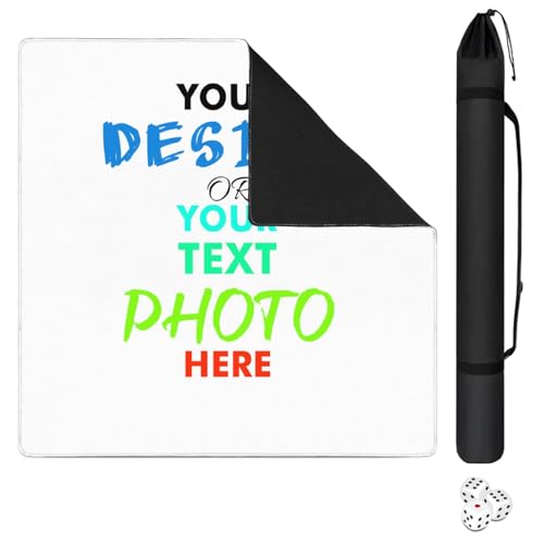 Custom Mahjong Mat with Photos Text, Personalized Design Mahjong Mat for Table, Noise Reduction Board Tile Games Mats, Unique Mah Jongg Mats, Customize Gifts for Mom Grandmom Wife Husband Friends - color: Diy