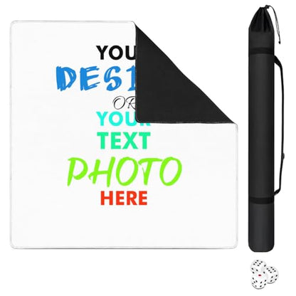 Custom Mahjong Mat with Photos Text, Personalized Design Mahjong Mat for Table, Noise Reduction Board Tile Games Mats, Unique Mah Jongg Mats, Customize Gifts for Mom Grandmom Wife Husband Friends - color: Diy