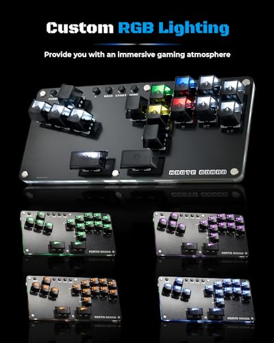 Sehawei Haute42 16-Key Mini Plus Leverless Arcade Controller | Hot Swap, Turbo Function & SOCD Supported, Compatible with PC/Ps3/Ps4/Switch - color: Black