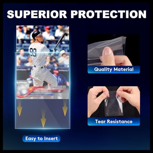 1000ct Clear Card Sleeves for Trading Cards, Soft Baseball Sports Card Sleeves, Soft Plastic Protector Fit for MTG Game Standard Cards - size: 1000
