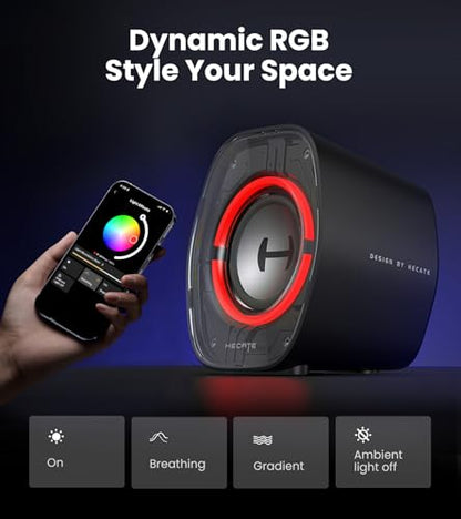 Edifier G1000 II Desktop Computer Speakers for Gaming, 2.5" Full-Range Driver & Enhanced Bass, Bluetooth 5.4 USB-C AUX, 9 Dynamic RGB Lighting Modes for PC - Black (Renewed)