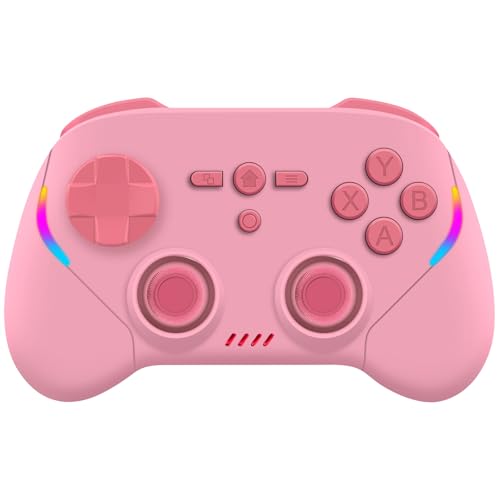 Joso Mobile Gaming Controller, Wireless Game Controller for iPad/Tablet/iPhone/Android/Switch/Switch 2/Lite/OLED/PC, Handheld Gamepad with Hall Effect Joysticks/Triggers/6-Axis Gyro - Pink - color: Pink