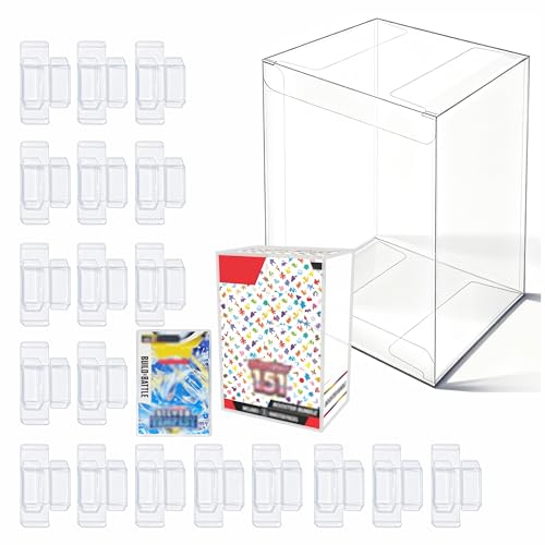 20 PCS Clear PET Plastic Protector Case for Booster Bundle / Build & Battle 0.45mm Thick Foldable Clear Display Box Plastic Display Case (20 PCS) - size: 20PCS