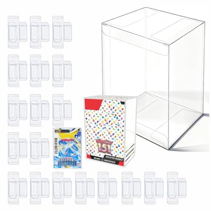 20 PCS Clear PET Plastic Protector Case for Booster Bundle / Build & Battle 0.45mm Thick Foldable Clear Display Box Plastic Display Case (20 PCS) - size: 20PCS
