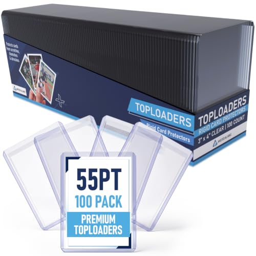 Premium Seamless 20PT - 360PT Thick Top Loaders for Cards | Top Loader Card Holder, Baseball Card Sleeves Hard Plastic, Hard Trading Cards Sleeves, TCG Sports Sleeve Hards, Toploader Clear Plastic. - style: 55PT - 100 Count