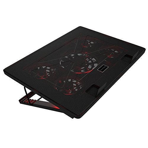 Mars Gaming MNBC2 Laptop Cooling Pad (Up to 17.3 Inches, 5 Fans, Red LED, 2x USB 2.0, Black)