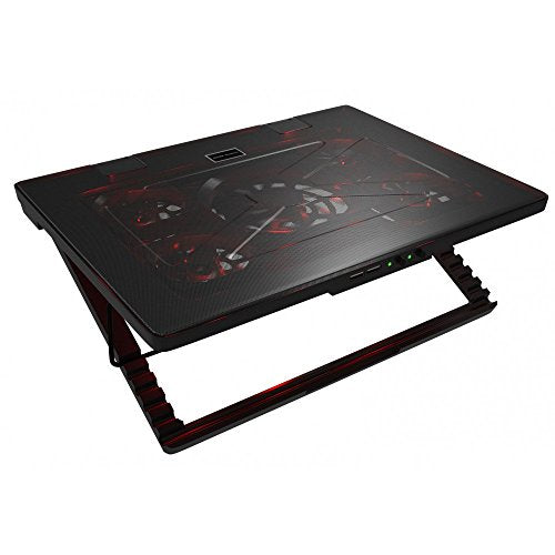 Mars Gaming MNBC2 Laptop Cooling Pad (Up to 17.3 Inches, 5 Fans, Red LED, 2x USB 2.0, Black)