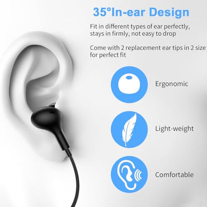USB Earbuds with Microphone for PC Laptop,Wired USBA Headset with Mic in Ear Buds Noise Isolating Light Laptop Earphones Headphones for Dell HP Surface Computer Office Zoom Work Gaming School,Black - color: Black