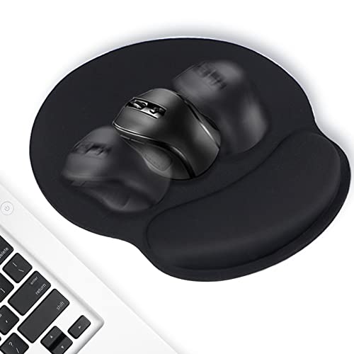 TONOS Ergonomic Mouse Pad, Comfortable Mousepad with Memory Foam Wrist Rest Support. Black Mouse Pad with Smooth Surface & Non-Slip Rubber Base for Computer, Laptop, Office and Home - color: 1 PACK