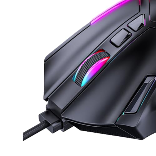 Wired Gaming Mouse, 12800DPI Ergonomic Mouse Programmable Computer mouse wired, 12 Keys Macro Definition Computer Gaming Mouse