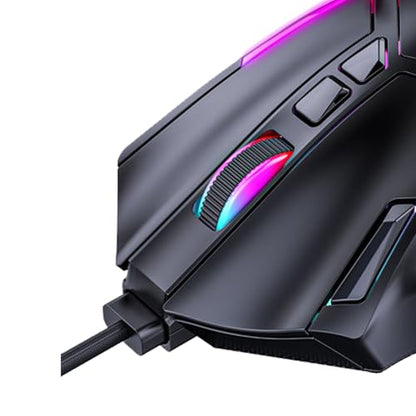 Wired Gaming Mouse, 12800DPI Ergonomic Mouse Programmable Computer mouse wired, 12 Keys Macro Definition Computer Gaming Mouse