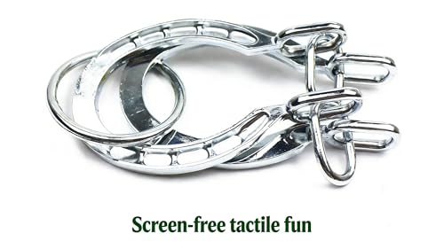 MAGIKON Traditional Brain Teaser, Classical Metal Horseshoe Puzzle Silver | Metal, silver finish, 4x2.5x1.5in, interlocking, logic puzzle, for kids adults, focus training