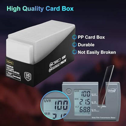200 Card Sleeves Top Loaders, 3" x 4" Clear Full UV-Resistant Trading Card Protectors for Baseball, Hard Plastic Holder for MTG TCG Collectible Sports Game Cards (100 Toploaders + 100 Soft Sleeves) - size: 100 Toploaders + 100 Penny Sleeves