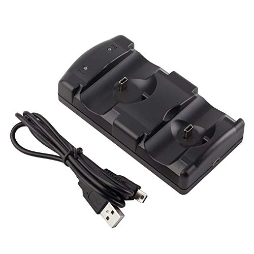 Controller Charger Station for PS3, Charging Dock for PlayStation 3 Dual Controller and Move with LED Light Indicator and Charging Cable