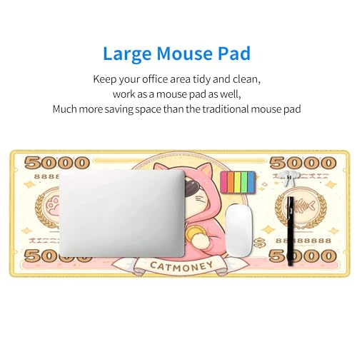 Money Gaming Mouse Pad Extended Large Mouse Mat 31.5 X 11.8 Inch Nonslip Rubber Base Long Desk Pad Stitched Edges Mousepad Mice Pad for Office Home Game - color: Money