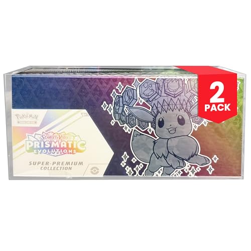 PET Protector + Acrylic Display Case Bundle for Pokémon Cards – Fits Prismatic Evolutions Super Premium Box & 151 Japanese Booster Box