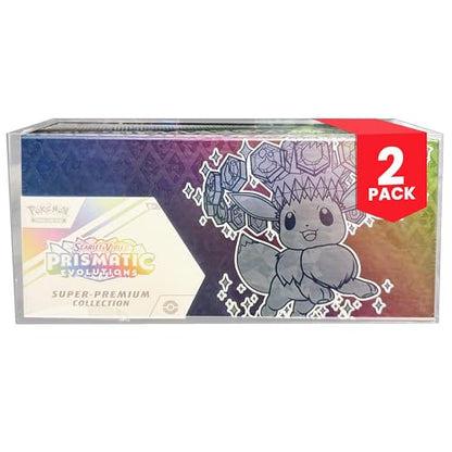 PET Protector + Acrylic Display Case Bundle for Pokémon Cards – Fits Prismatic Evolutions Super Premium Box & 151 Japanese Booster Box