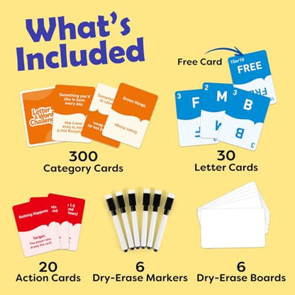 Family Word Game, Letter and Category Challenge Game, Fast-Paced Vocabulary & Spelling Game, Party Game for Kids Teens Adults, Family Game Night Activity for Ages 8+, 2-6 Players