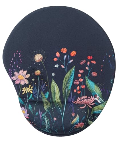 Mr. Pen- Ergonomic Mouse Pad with Wrist Rest, Midnight Bloom Design | Breathable Fabric with Memory Foam Cushion, Non-Slip Rubber Base, Gel Mouse Pad with Wrist Support - color: Midnight Bloom