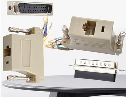 10PCS DB25 Serial Port Male to RJ45 Ethernet Adapter, M/F | 25 Pin, Serial Port Male to RJ45, Ethernet LAN Extend Modular Converter - style: DB25 Male