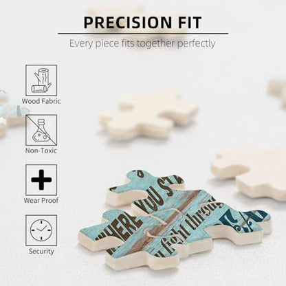 Sea Turtle Ocean Jigsaw Puzzle for Adult 1000 Pieces Unique Inspiration Quote Wooden Jigsawwith Letters on Back Challenging Family Activity Games Turtle Gifts - color: Ocean Turtle 01, size: 1000PCS