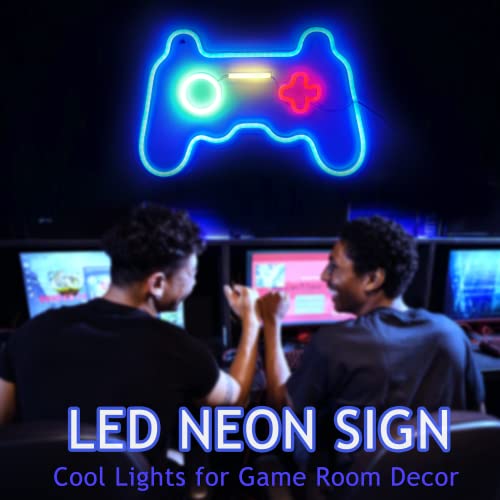 Gamepad Neon Sign Light Bedroom Wall Decor Gaming Lights Teen Boys Room Decor LED Wall Sign Playstation Light Up Sign Video Game Room Accessories for Gamer Gift Birthday Party Room Decorations - style: Gampad