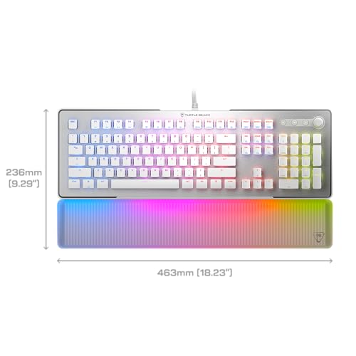 Turtle Beach Vulcan II Max Optical-Mechanical RGB Gaming Keyboard | Customizable RGB Keys & Palm Rest, Smart Keys, Titan II Linear Switches, Anodized Aluminum Top Plate, Media Controls, White - color: White
