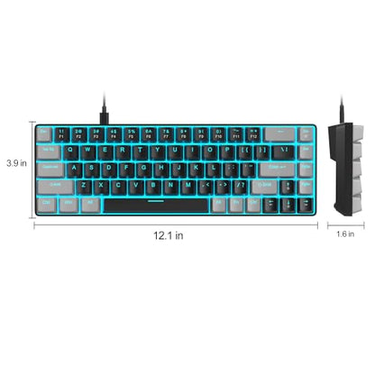 MageGee Portable 60% Mechanical Gaming Keyboard, MK-Box LED Backlit Compact 68 Keys Mini Wired Office Keyboard with Red Switch for Windows Laptop PC Mac - Black/Grey - color: Black/Red Switch