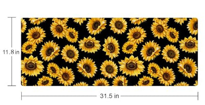 Large Mouse Pad Gaming Mousepad XL Sunflowers Desk Mat Mouse Pad Long 31.5x11.8 in Extended Big Cute Mouse Pad Waterproof Desk Pad with Non-Slip Base and Stitched Edges for Computer Keyboard - color: Sunflowers