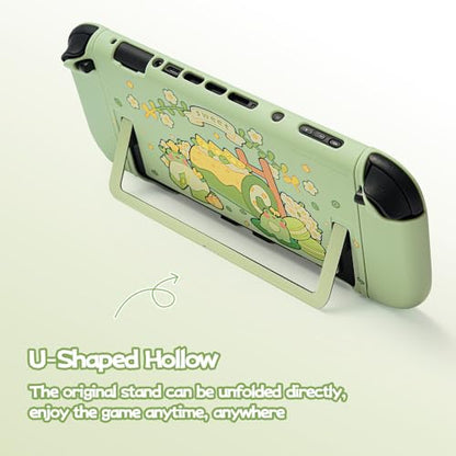 GeekShare Protective Case Compatible with Switch 2, Hard PC Slim Dockable Shell Cover Designed for Switch 2 Game Console and Joystick Controllers - Matcha Froggy - color: Matcha Froggy